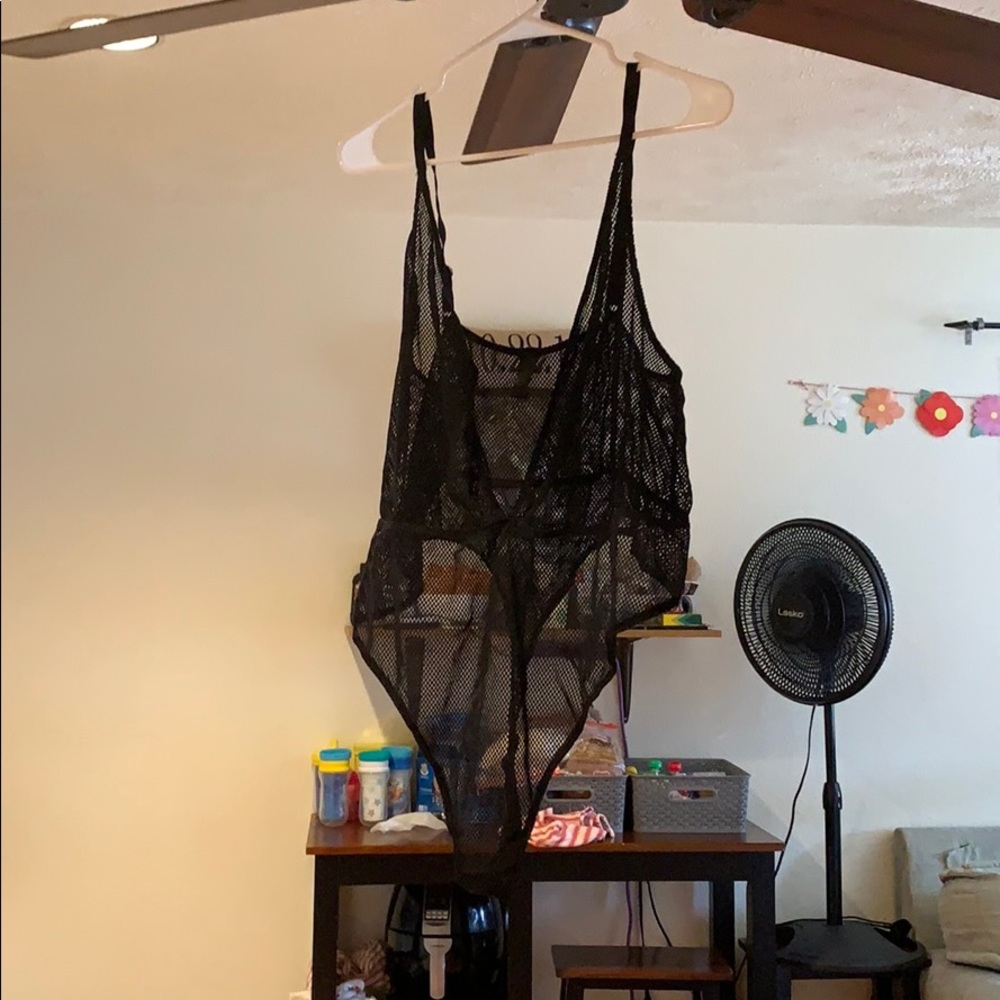 ASOS black thong mesh lingerie